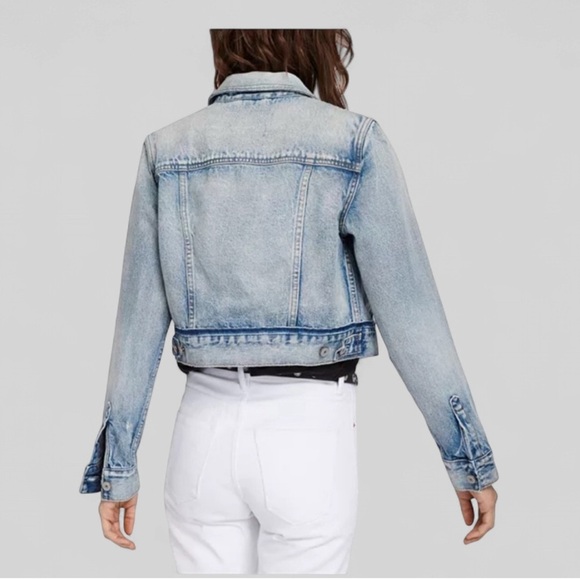 ALLSAINTS Hay Distressed Denim Jacket Blue Small EUC - Picture 2 of 15